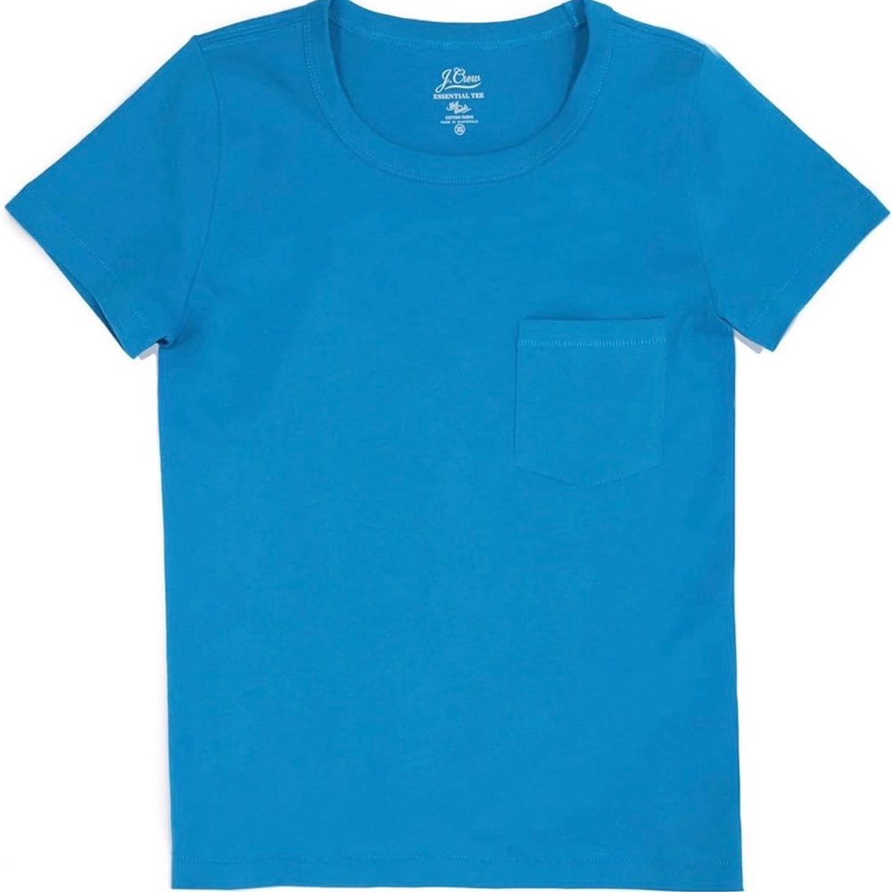 J.Crew Essential Crewneck Pocket Tee – Vivid Peacock Blue size M